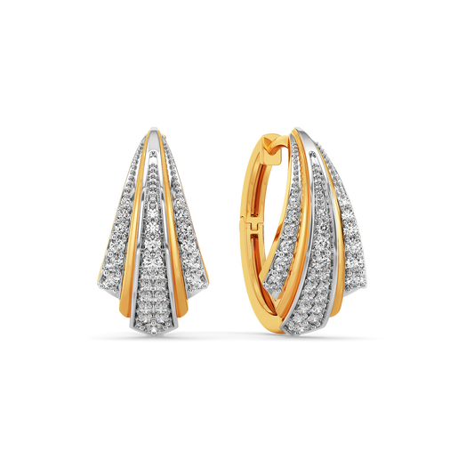Sleek Pleats Diamond Earrings
