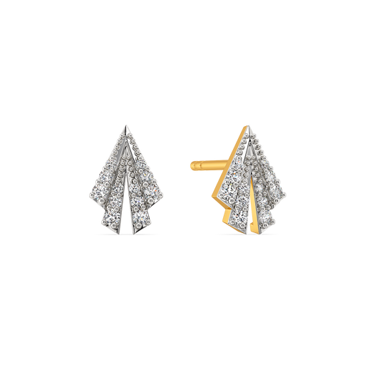 Sleek Pleats Diamond Earrings