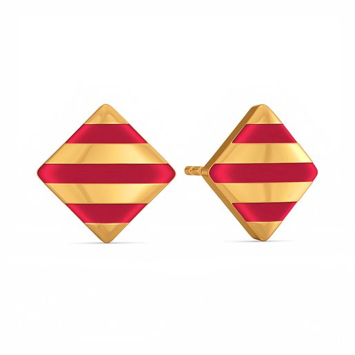 Maroon Major Gold Earrings