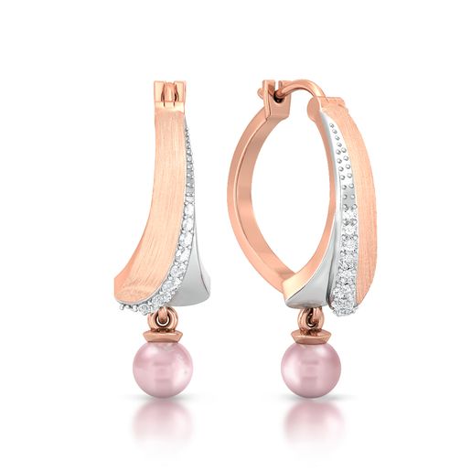 Pearly pink Diamond Earrings