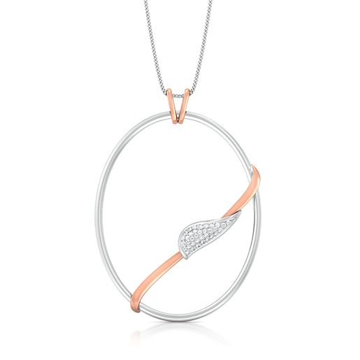 Leaf on a twig Diamond Pendants