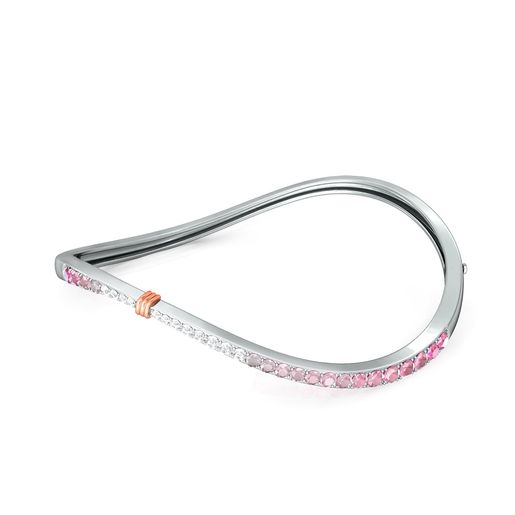Brushed Pink Diamond Bangles