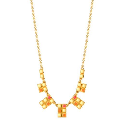 Cyber Cells Gold Necklaces