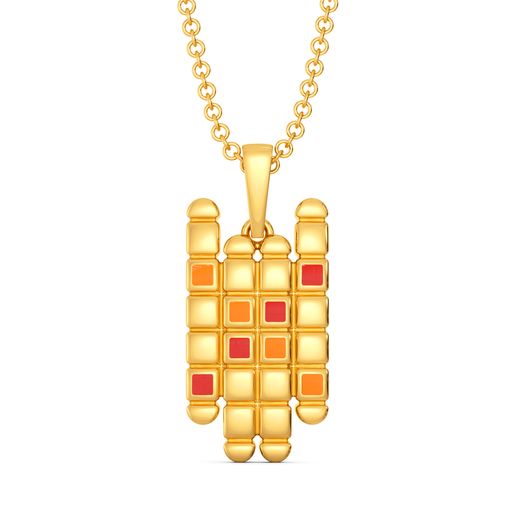 Cyber Cells Gold Pendants