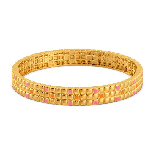 Edgy Abstracts Gold Bangles