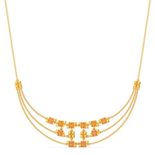 Pixel Poise Gold Necklaces