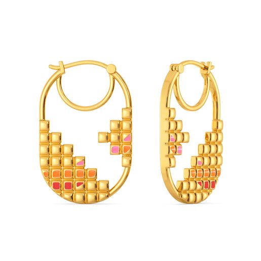 Patterns All Over Gold Earrings