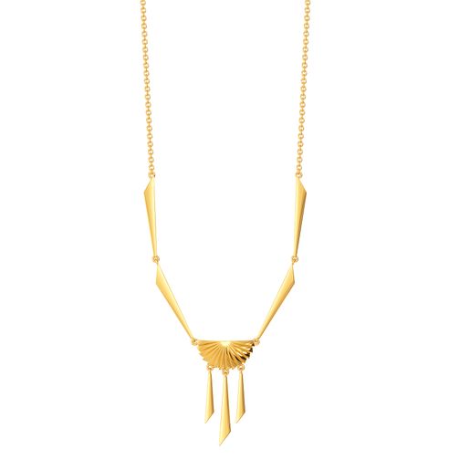 Fan of Pleats Gold Necklaces