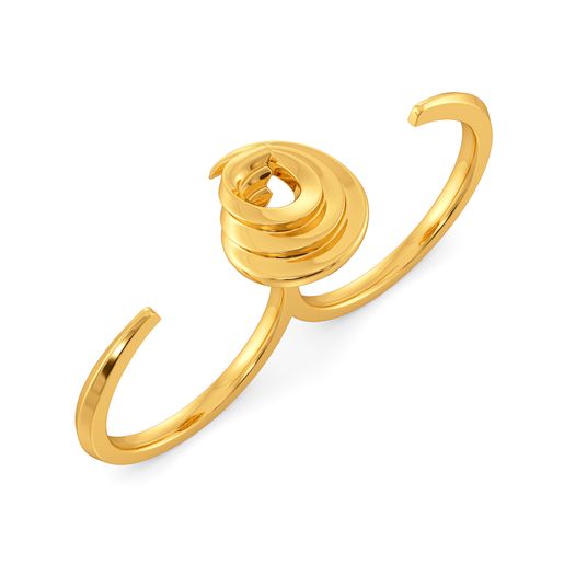 Sharp Swirls Gold Rings