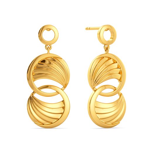 Parade O Pleat Gold Earrings