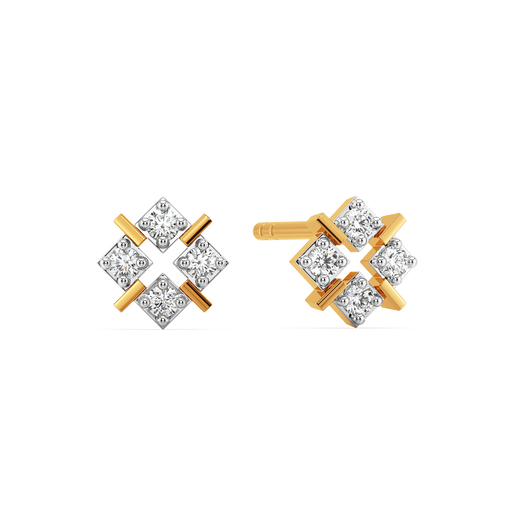 Play the Plaid Game Diamond Earrings