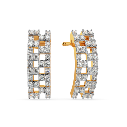 Plaid is the Key Diamond Earrings