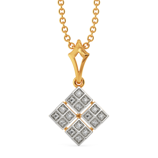 Plaid Unraveled Diamond Pendants