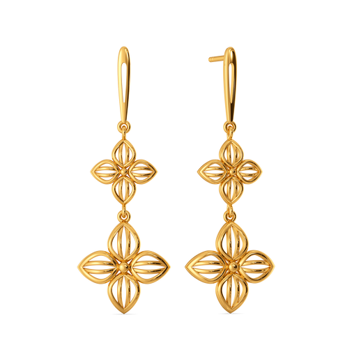 Woven Whispers Gold Earrings