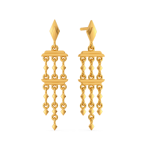 Fringe Flirt Gold Earrings