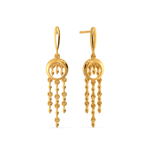 Fringe Tilt  Gold Earrings