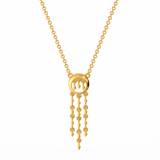 Fringe Tilt  Gold Necklaces
