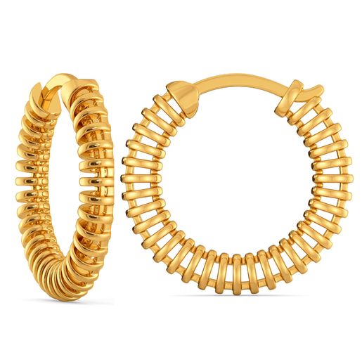 Raffia Interlocked Gold Hoop Earring