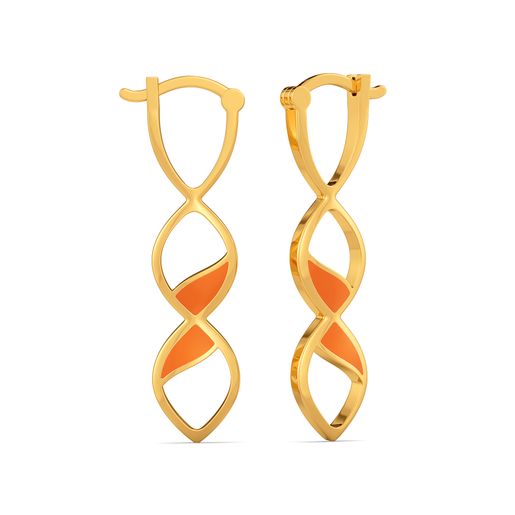 Colour Me Orange Gold Earrings