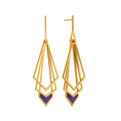 Purple Portals Gold Earrings
