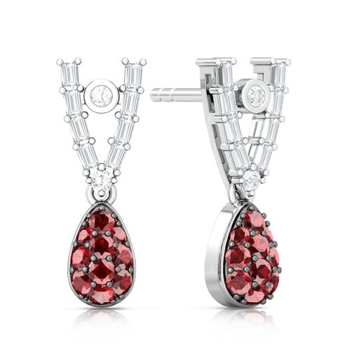Drop Red Gorgeous Diamond Earrings