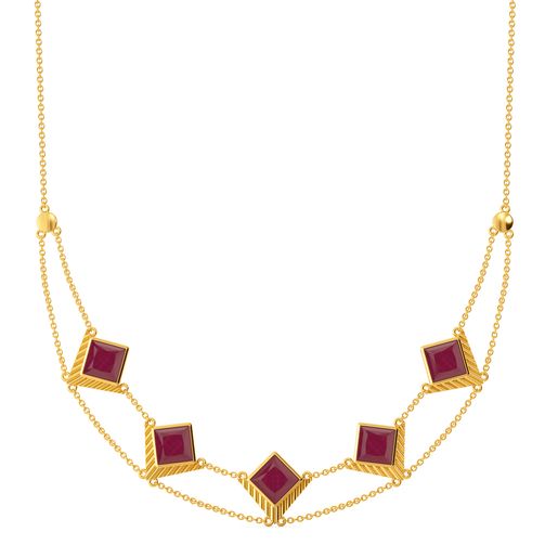 Scarlet Slants Gemstone Necklaces