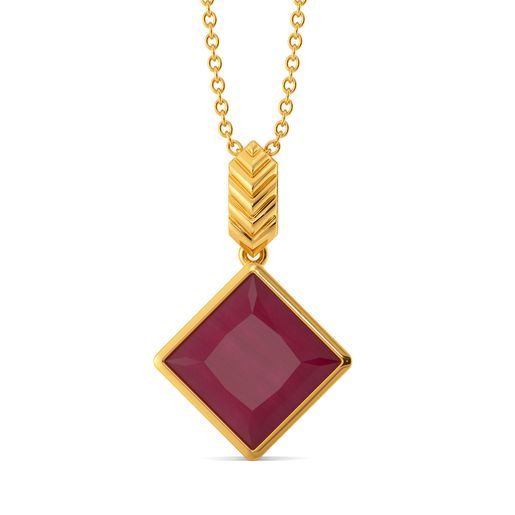 Scarlet Slants Gemstone Pendants