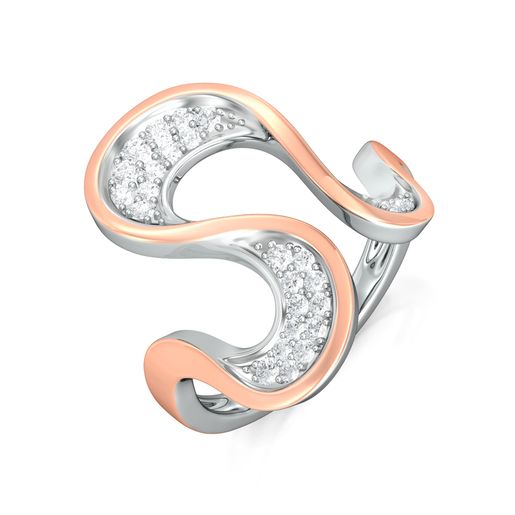 Serpentine Ruffle Diamond Rings