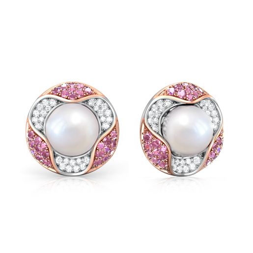 Pink Oyster Diamond Earrings