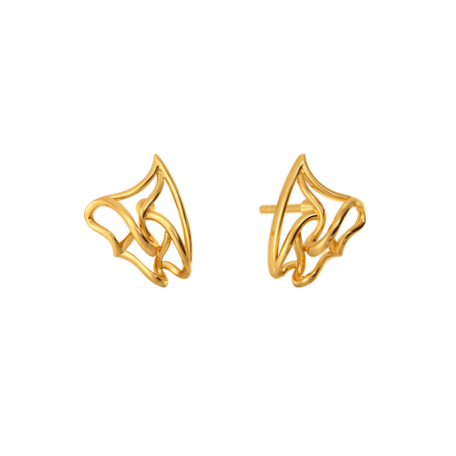 Romantic Ruffles Gold Earrings