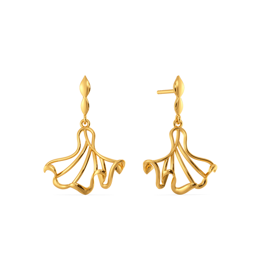 Ruffles and Romance Gold Earrings