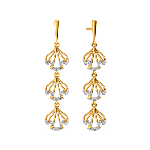 Cascade Ruffles Diamond Earrings