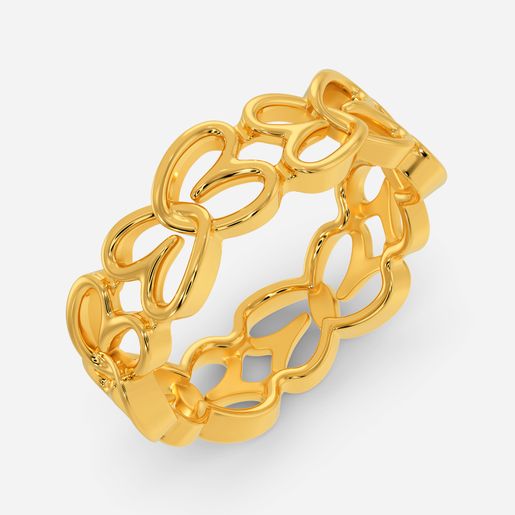 Knit Statement Gold Rings