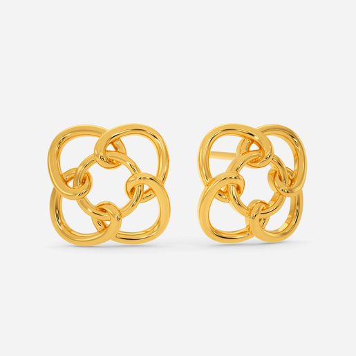 Knit Statement Gold Earrings