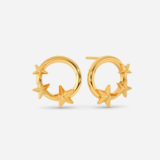 Starship Sojourn Gold Stud Earring