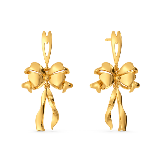 Couture Bow Gold Earrings