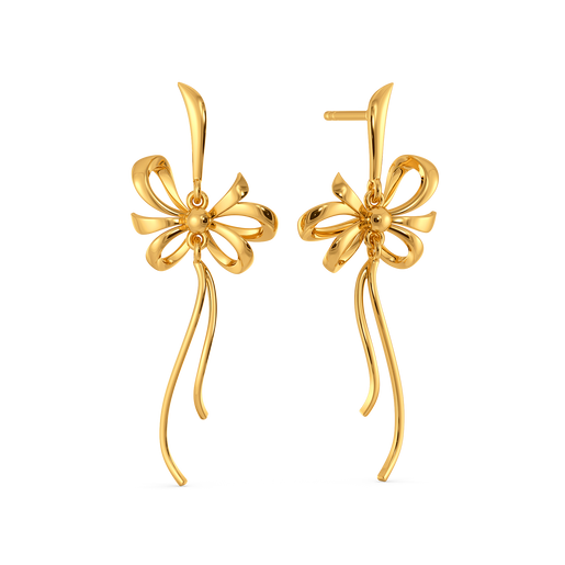 Dripping Ribbons Gold Earrings