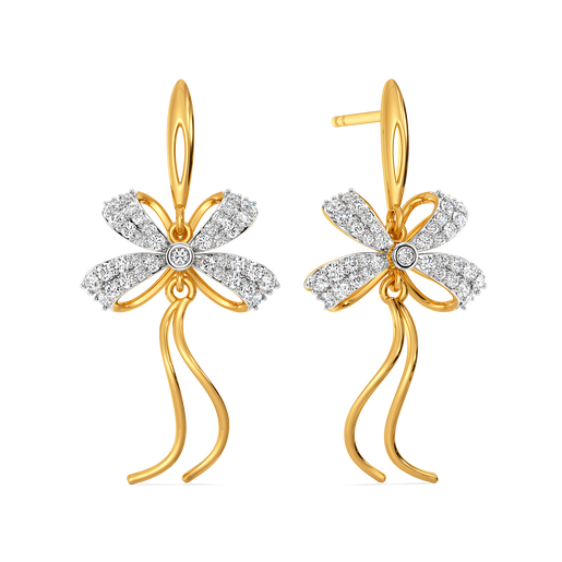 Ribbon Knots Diamond Earrings