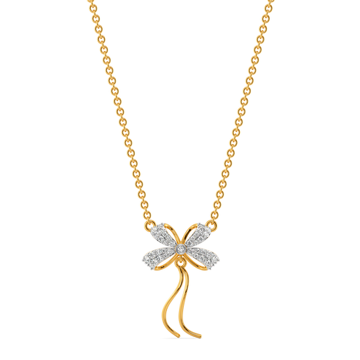 Ribbon Knots Diamond Necklaces