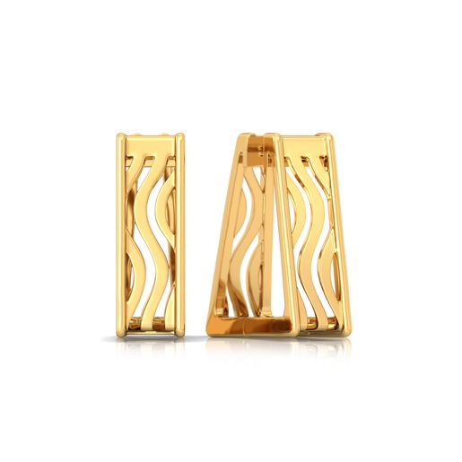 Swerve Curve Gold Earrings