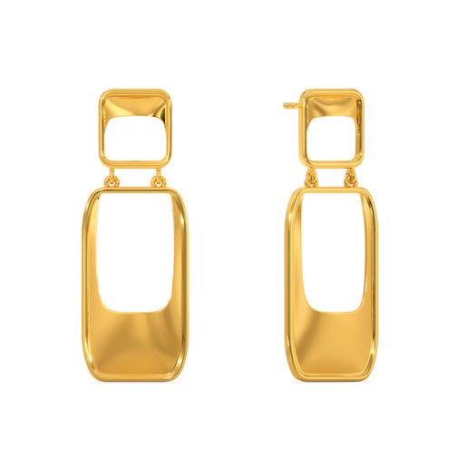 So Very Drapey  Gold Earrings