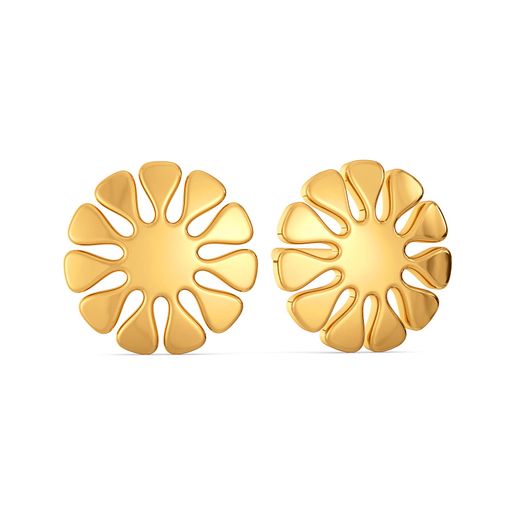Knit Detail Gold Stud Earring