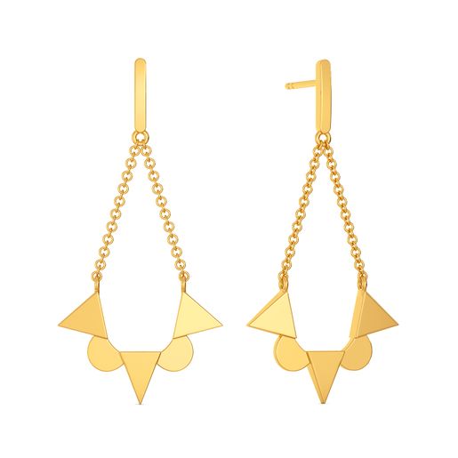 Chic Tunic Gold Earrings
