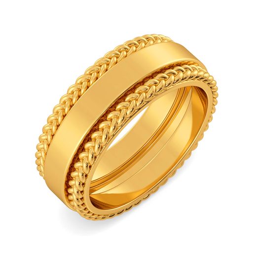 Woven Comfort Gold Rings