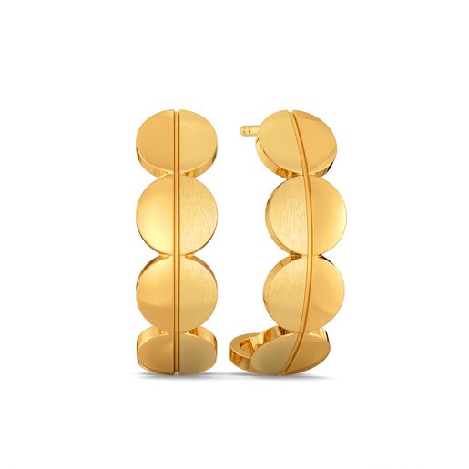 Business Sequins Gold Hoop Earring