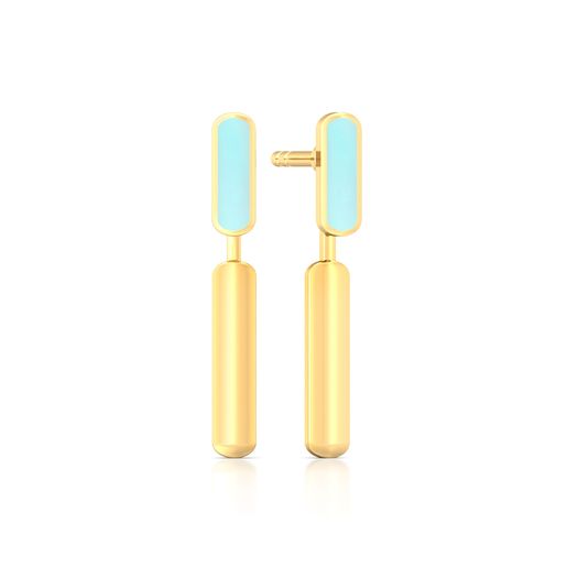 Barcode Gold Earrings