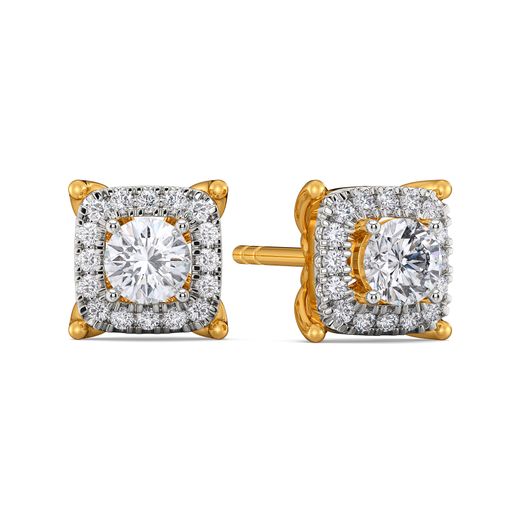Four Squared Diamond Earrings