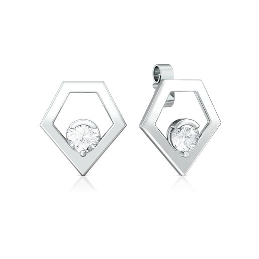 Pointy Penta Diamond Earrings