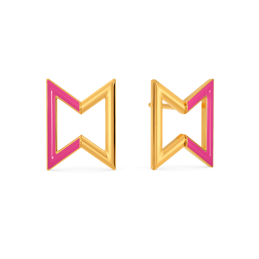 Think Pink Gold Earrings