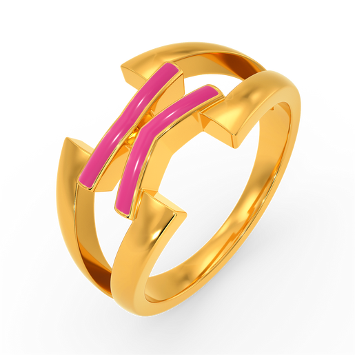 Pink Rhapsodies Gold Rings